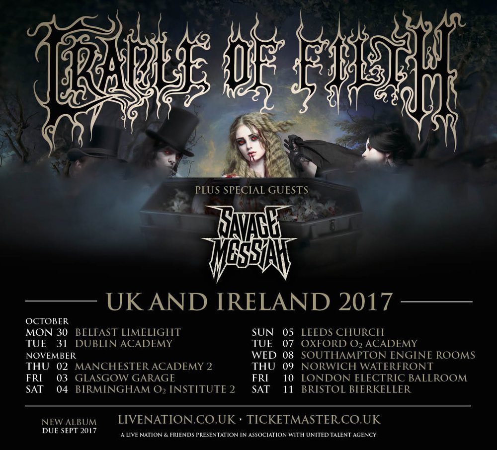 T-shirt Cradle Of Filth Tour 2014 – Taille M, Coton Noir, Neuf Sans étiquettes