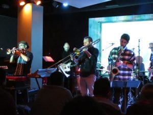 Horn section playing for Whale Fall